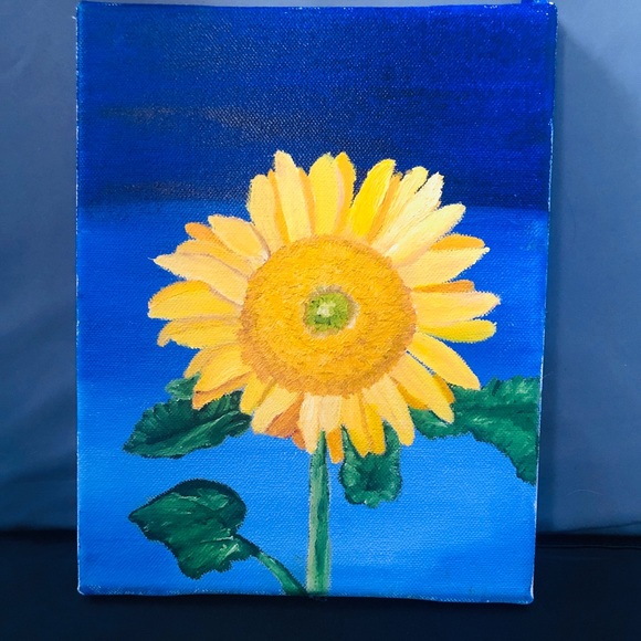 Sunflower Oil Painting on Canvas 10x8 - Picture 4 of 4